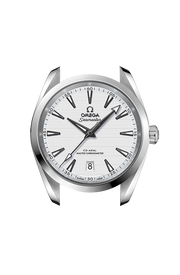 Profilo laterale della cassa in acciaio lucido e spazzolato da 38 mm con vetro zaffiro bombato antiriflesso e corona a vite.